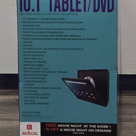 Proscan 10.1" Tablet/DVD Player Combo + Bluetooth Headphones New In Box - Picture 3 of 5